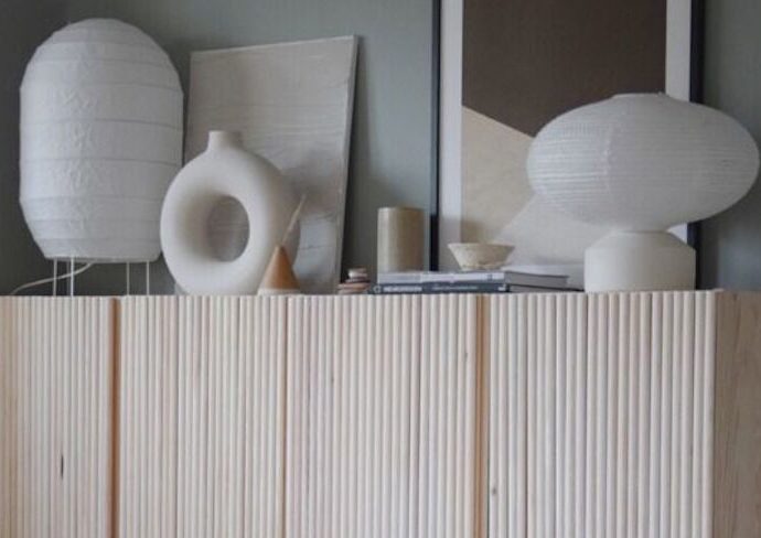 relooker meuble style design chic relief moulure cannelé moderne bricolage idée à faire soi-même