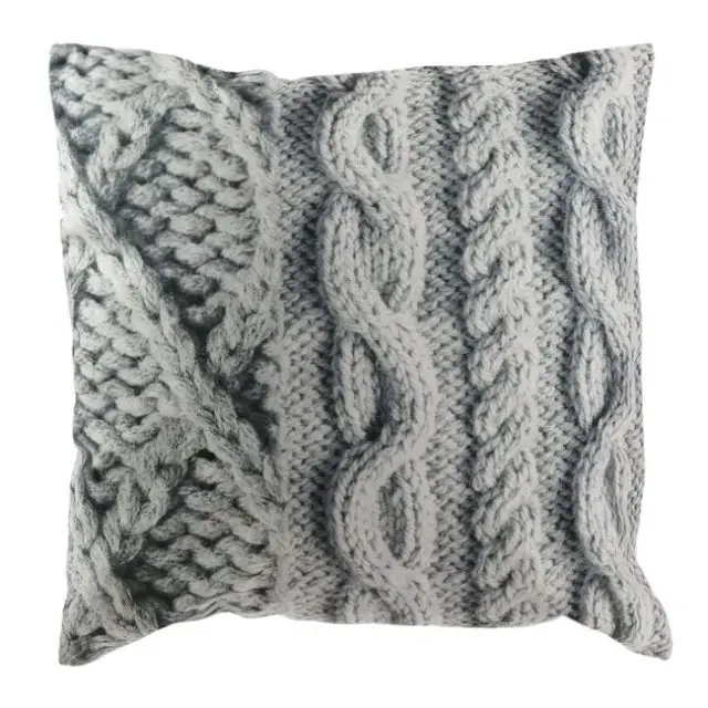 coussin deco scandinave moderne leroy merlin Coussin Impression Corde Tricot