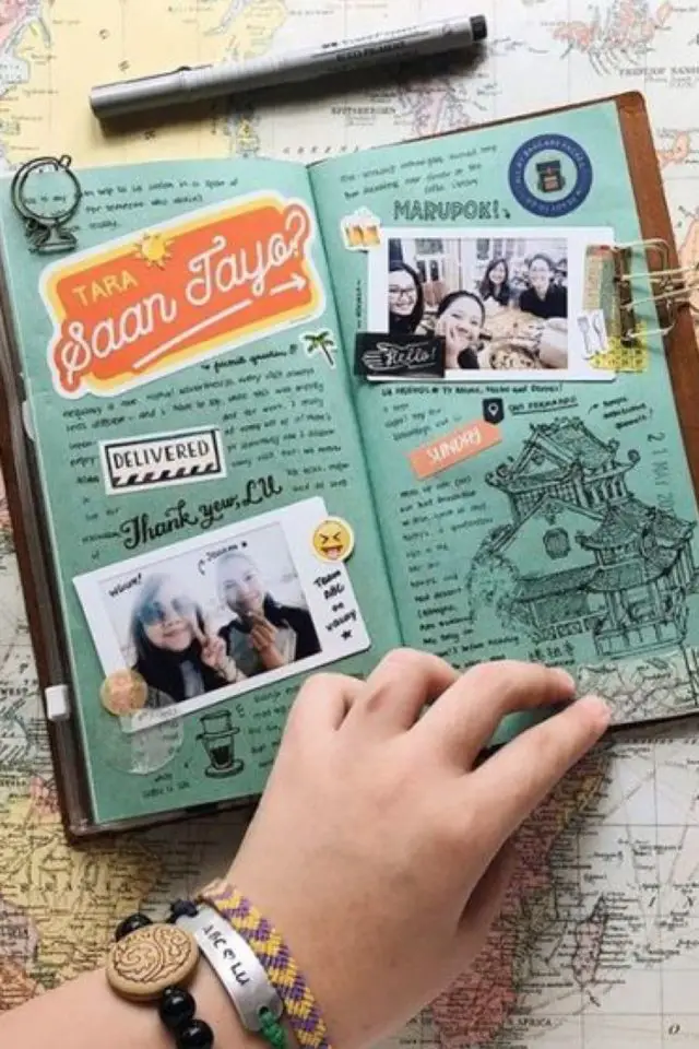 debuter carnet de voyage mix média écriture dessin collage souvenirs vacances à l'étranger