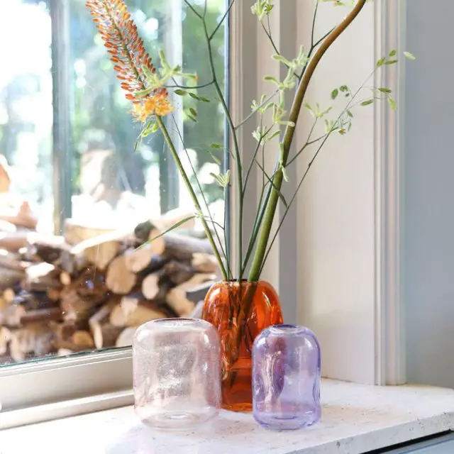 deco verre recycle eco design VASE BUBBLE VERRE VIOLET / RECYCLÉ