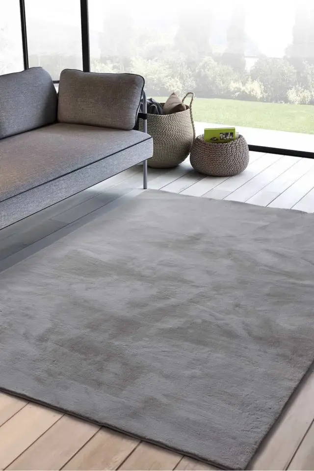 decor cosy cocooning pas cher Tapis doux lavable gris clair, 50X80 cm