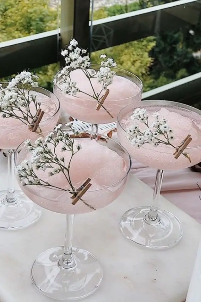 decoration mariage buffet dinatoire détail facile à faire cocktail fleur