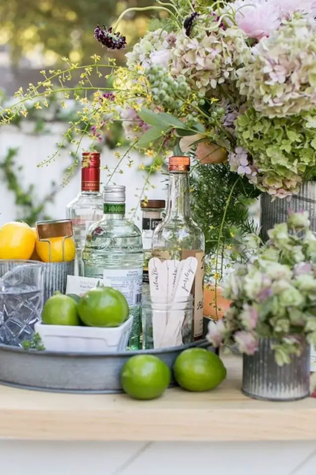 decoration mariage buffet dinatoire cocktail vin d'honneur fleurs citron