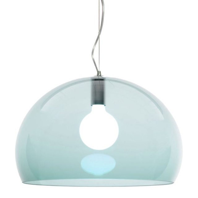 decoration plastique recycle eco-design SUSPENSION FL/Y PLASTIQUE BLEU / Ø 52 CM