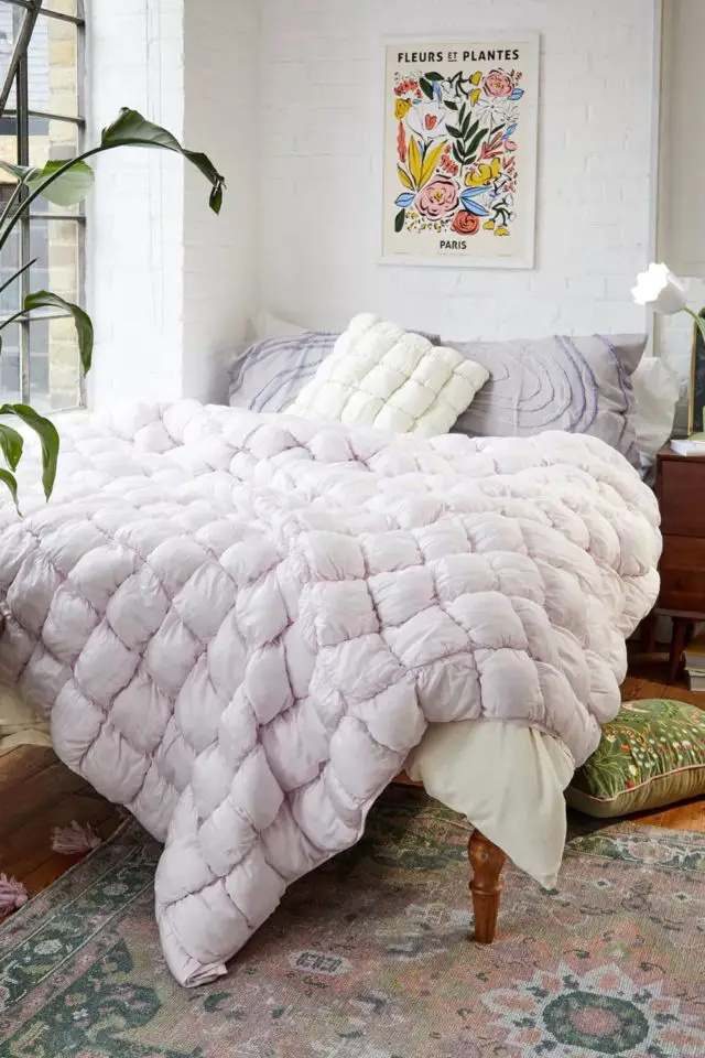 linge de lit cosy hiver moderne Couette rembourrée en forme de guimauve orchidée