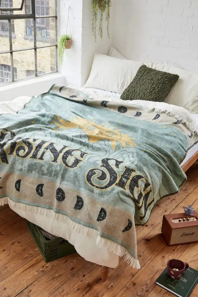 linge de lit cosy hiver moderne Jeté de lit artistique Rising Sign