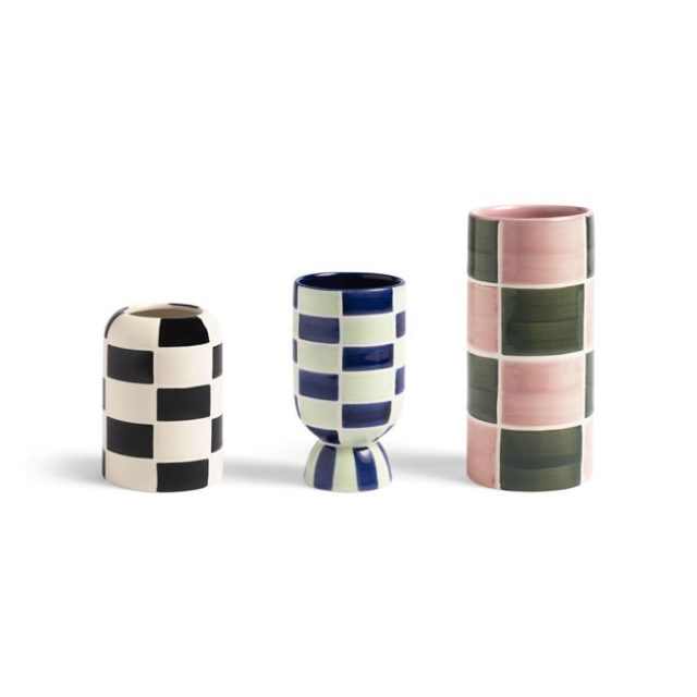 objet decoratif design motif damier Vase design en céramique 