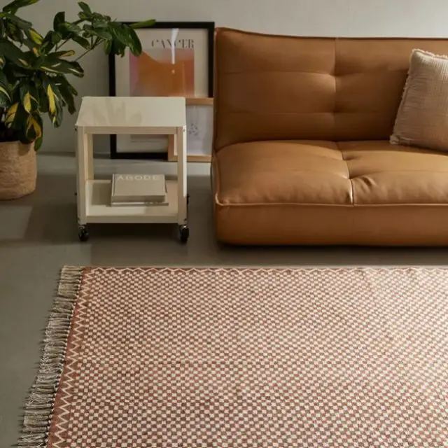 ou trouver deco tendance damier Tapis à micro damier 5x7 Terracotta