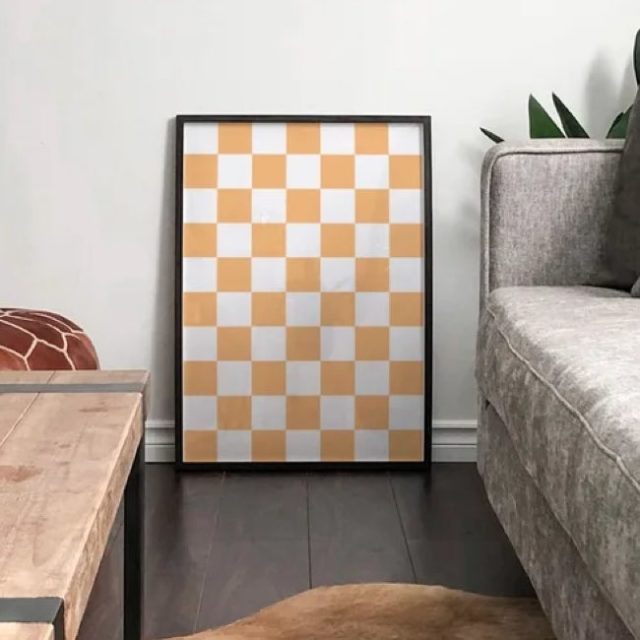 ou trouver decoration motif damier pas cher Affiche Damier Orange