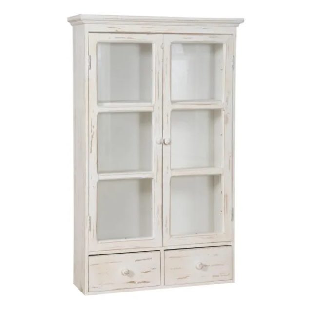 ou trouver meuble vitrine pas cher VITRINE EN BOIS EN STYLE SHABBY CHIC FINITIONS BLANC CÉRUSÉ