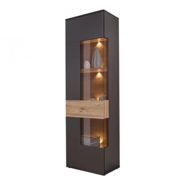 ou trouver meuble vitrine pas cher Colonne vitrine 1 porte ouverture gauche