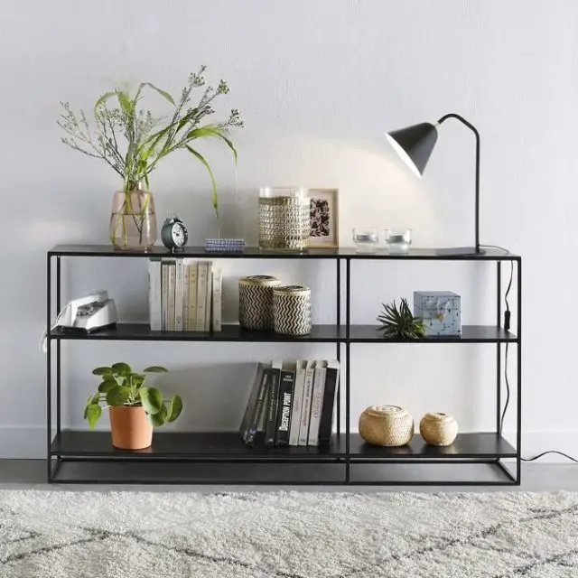 black friday decoration meuble 2023 Étagère basse acier console rangement moderne salon séjour entrée