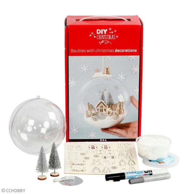 cadeau kit loisirs creatif a offrir Kit boule de Noël décorative - 13,5 cm - 1 pce