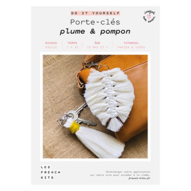 cadeau noel kit loisirs creatifs Kit DIY Porte-clés plume & pompon