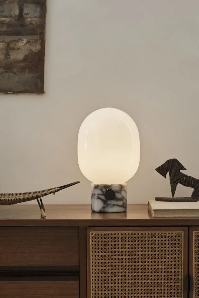 deco design marbre chic LAMPE DE TABLE JWDA VERRE PIERRE BLANC / MARBRE 