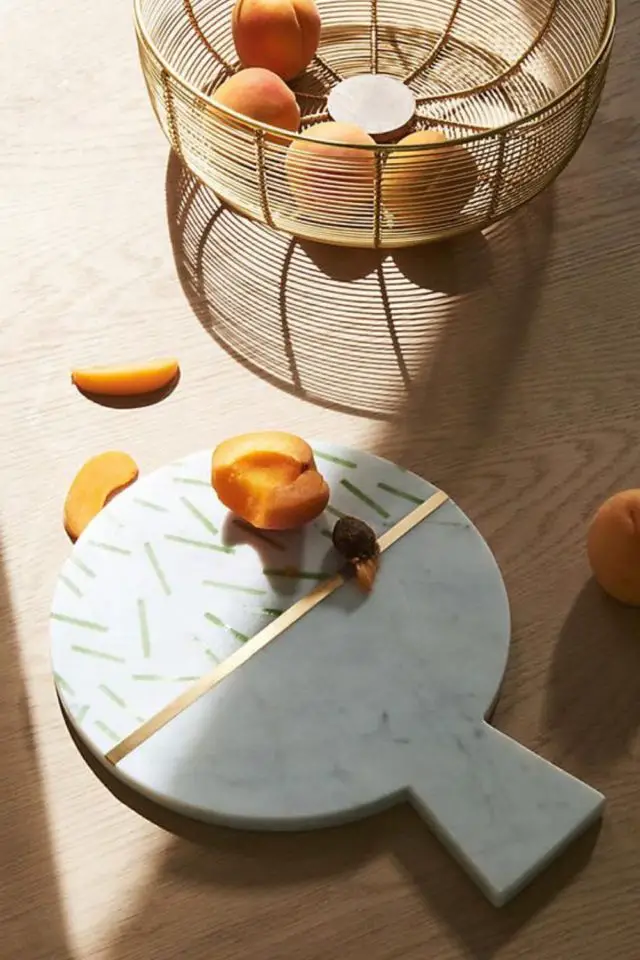 decoration marbre maison exemple plateau découpe moderne