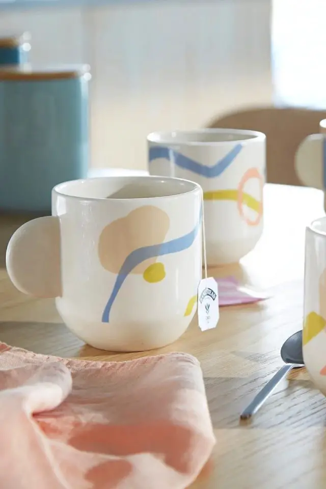 exemple cadeau deco maman Lot de 2 mugs à motif, en grès