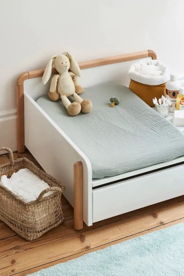 idee cadeau noel chambre bebe Table à langer au sol Montessori