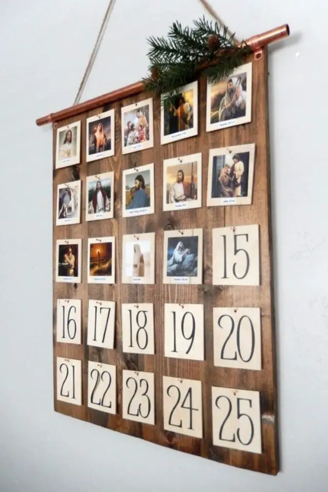 idee calendrier avent DIY planche de bois récup' tuyaux plomberie photos slow living