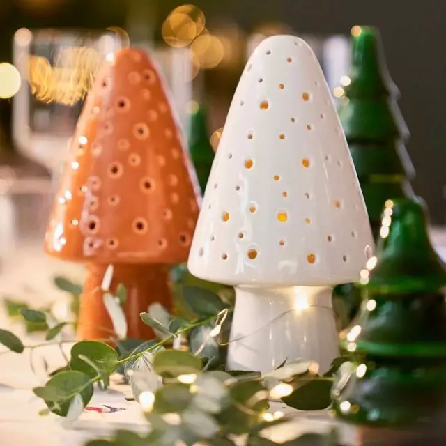 idees cadeau noel decoration pas cher Champignon lumineux en porcelaine