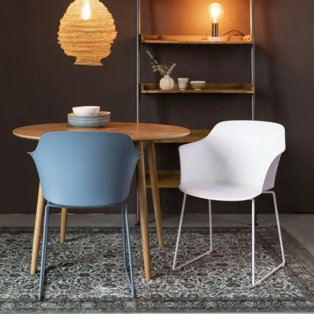 meuble design salle a manger drawer Lot de 2 fauteuils de table en plastique et métal