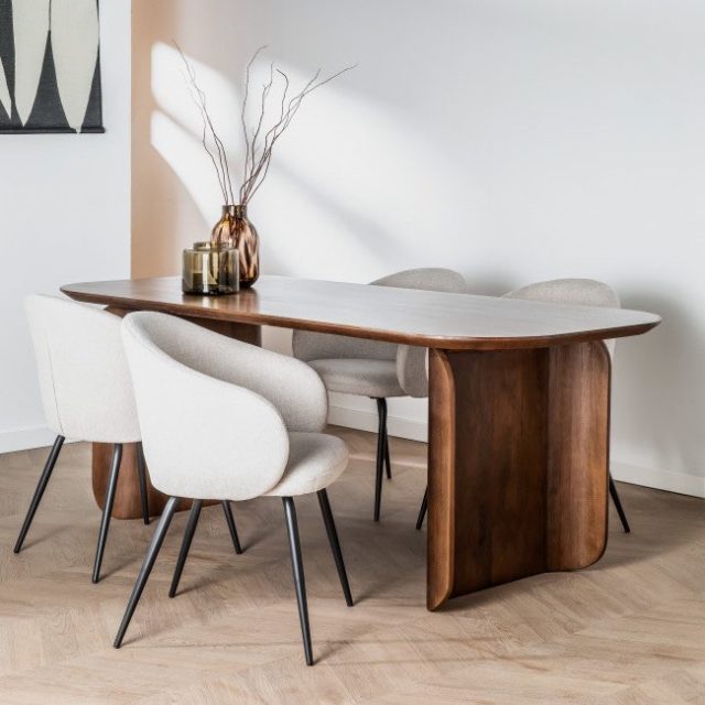 meuble design salle a manger drawer Table à manger en bois massif 200x90cm