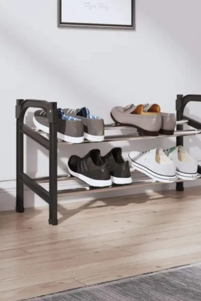 meuble entree couloir pas cher Meuble à chaussures extensible avec 2 étagères