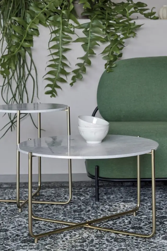 meuble luminiaire marbre elegant Table basse en marbre ø70cm