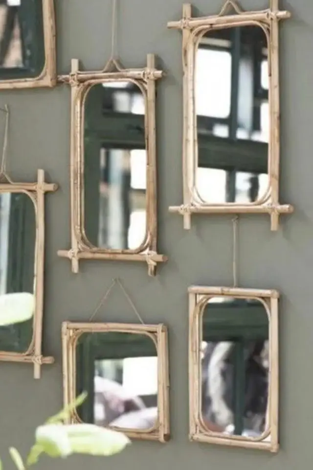 miroir deco pas cher entree Miroir mural bambou IB Laursen