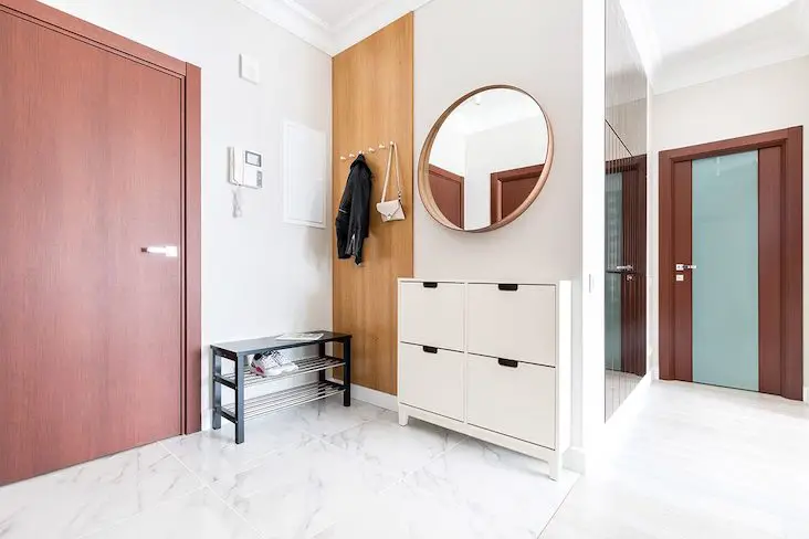 petite entree exemple amenagement avec plans meuble à chaussures