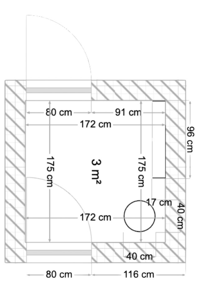 plan amenagement entree 3m2 carrée 2 portes en face mobilier