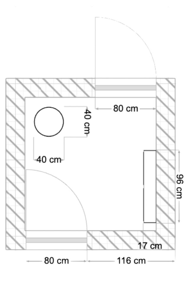 plan amenagement entree 3m2 carrée 2 portes mobilier agencement