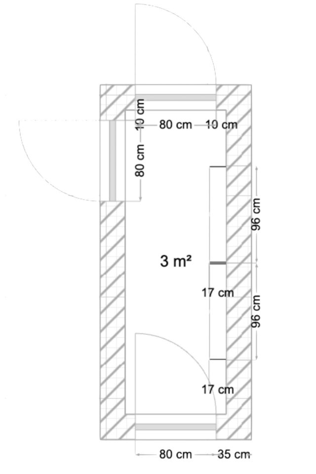 plan amenagement entree 3m2 couloir étroit plusieurs portes