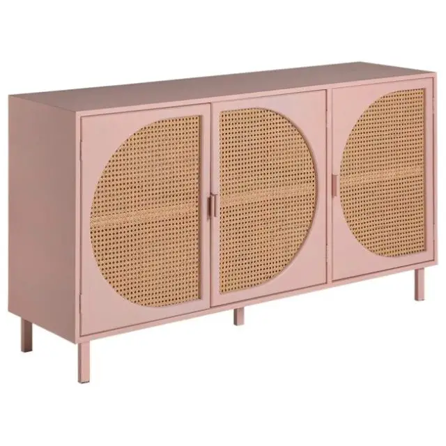 salle a manger vintage moderne la redoute Buffet bracke rose et cannage