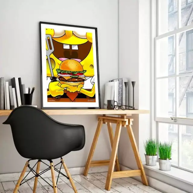 affiche deco couleur funky Affiche Sponge Bob 40 x 60 cm Joshua Budich
