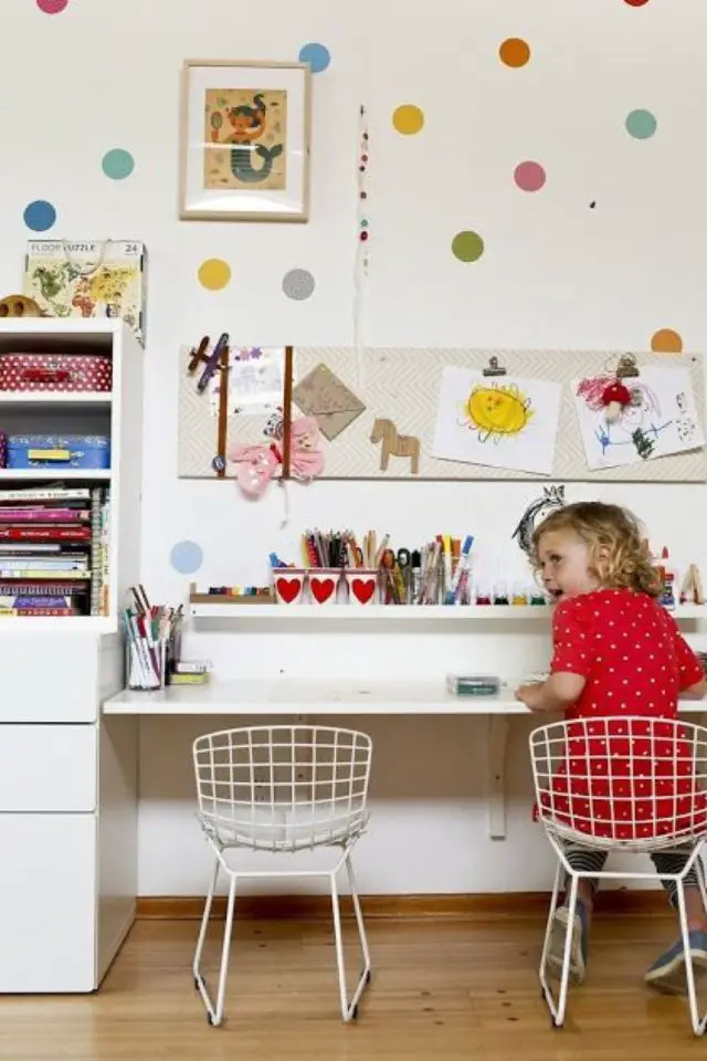 chambre enfant meuble bureau 3 ans blanc simple