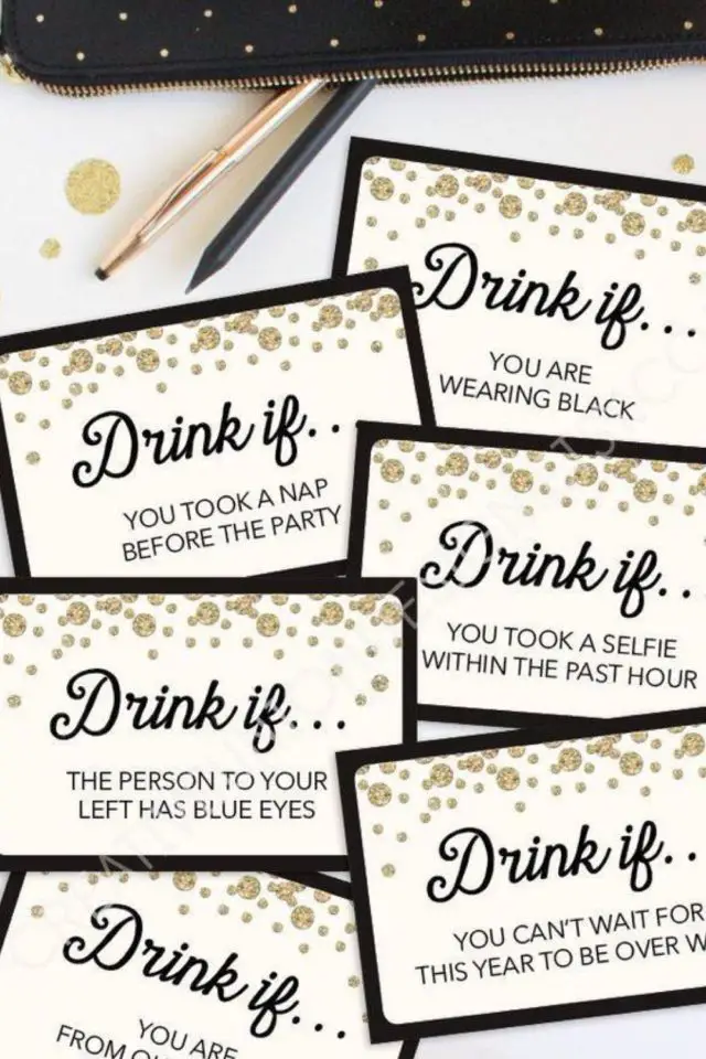 decoration nouvel an a copier carte jeu à boire fête entre amis