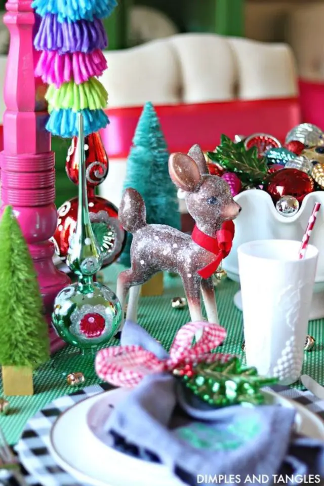 decoration nouvel an funky exemple décorration de table fêtes de fin d'années enfance année 80 kitsch