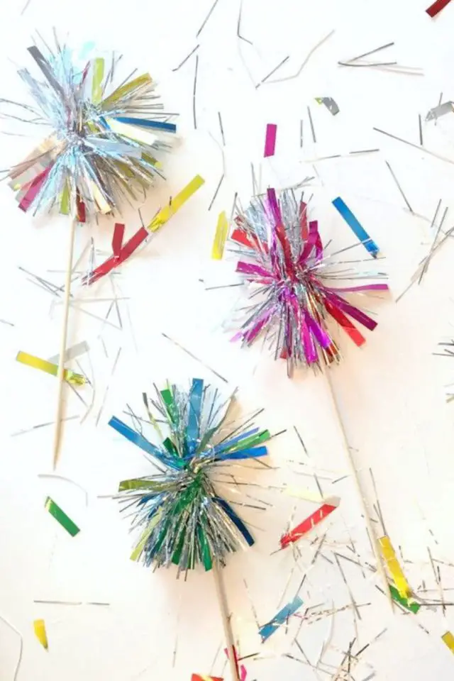 decoration nouvel an funky exemple décoration cocktail palmier scintillant années 80