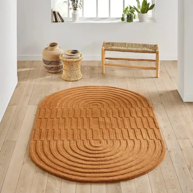 decoration textile esprit funky Tapis ovale en laine