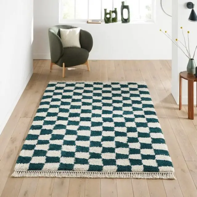 decoration textile esprit funky Tapis damier