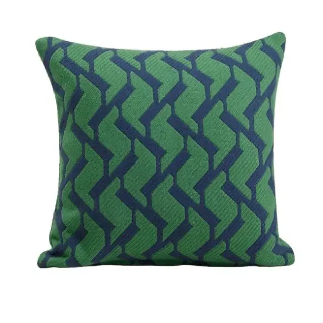 decoration textile esprit funky Housse de coussin vert et bleu vintage motif