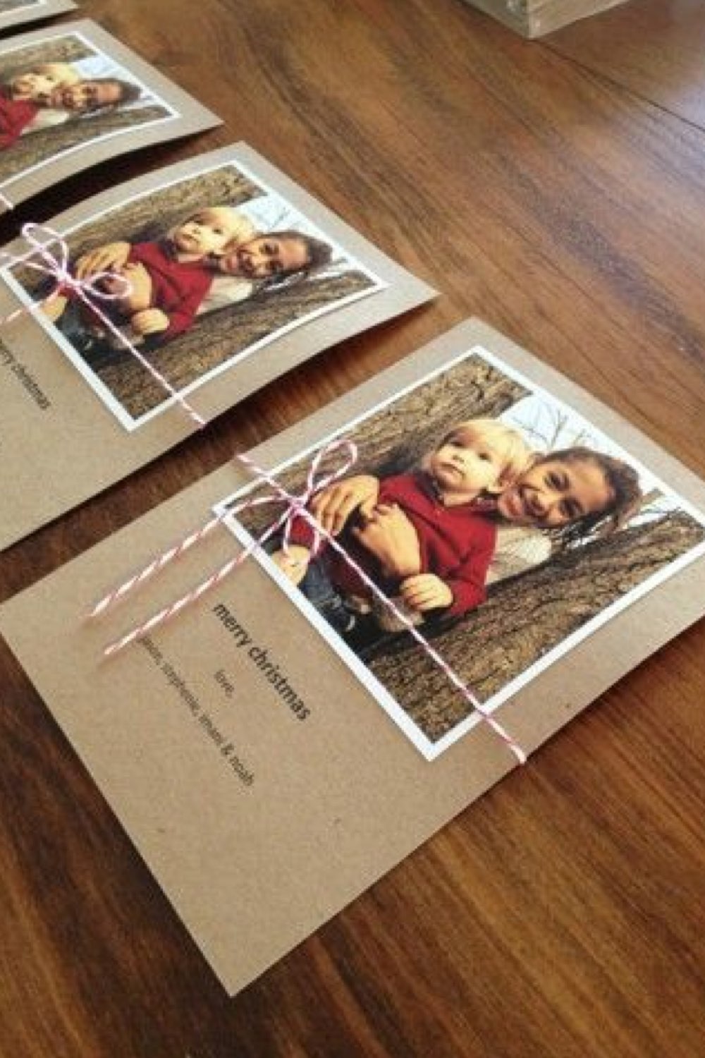exemple cartes de voeux a faire soi meme photo enfant famille papier kraft facile à faire imprimante