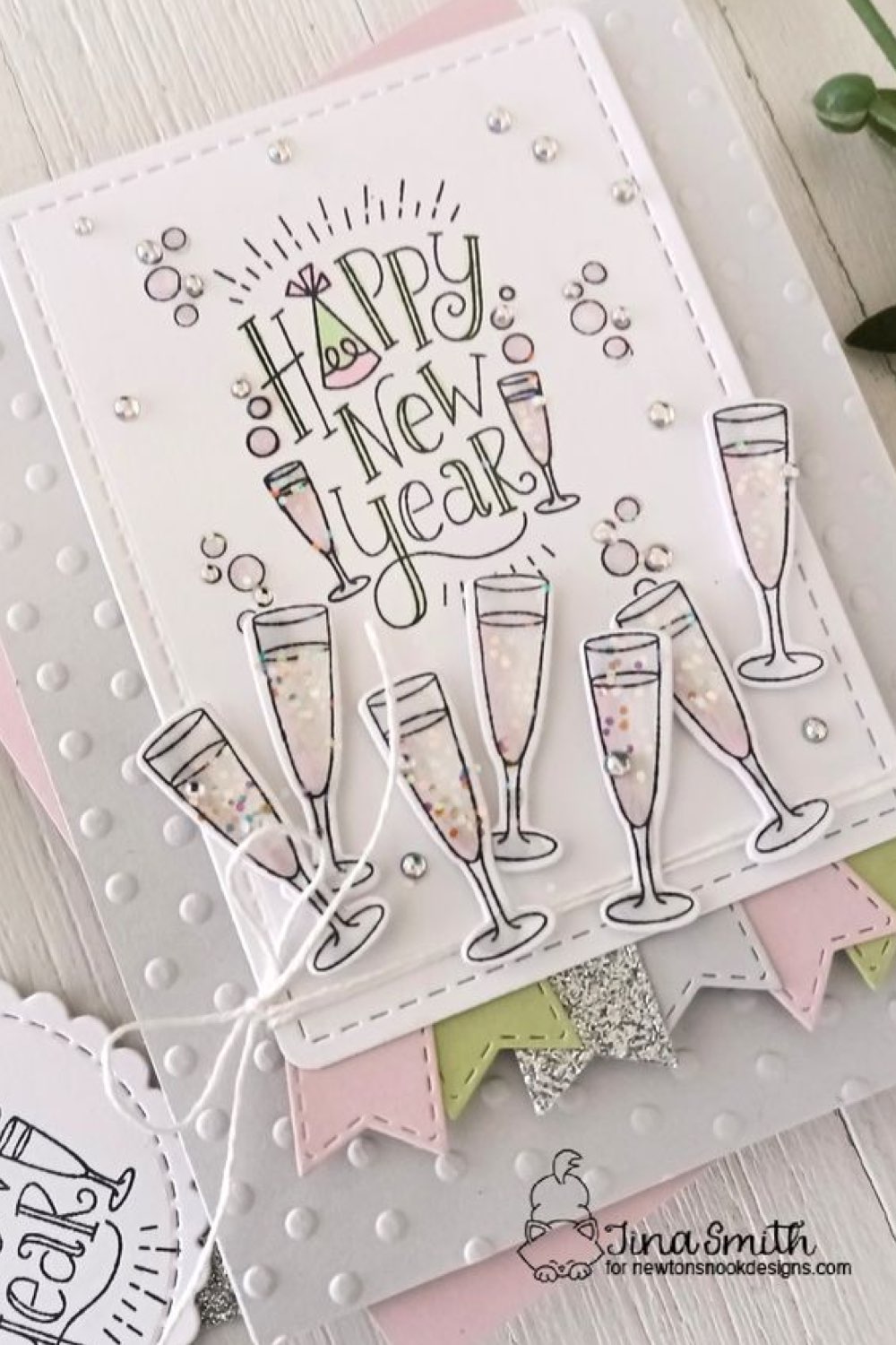 exemple cartes de voeux a faire soi meme scrapbooking collage coupe de champagne activité manuelle adulte