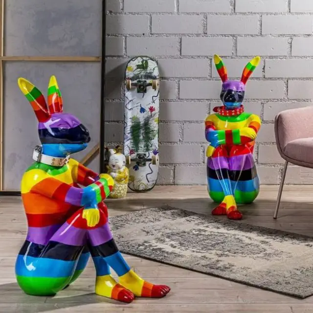 ou trouver deco funky coloree pas cher Déco lapin rayures XL 80cm