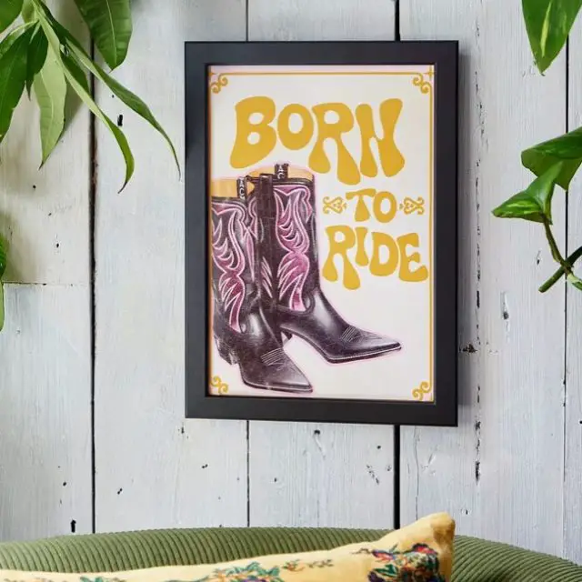 poster deco murale funky Affiche A4 Born To Ride, exclusivité UO