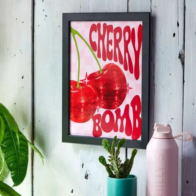 poster deco murale funky Affiche A4 Cherry Bomb