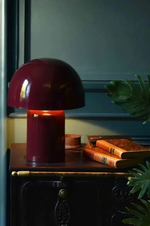 touche de couleur luminaire deco Lampe à poser champignon en métal