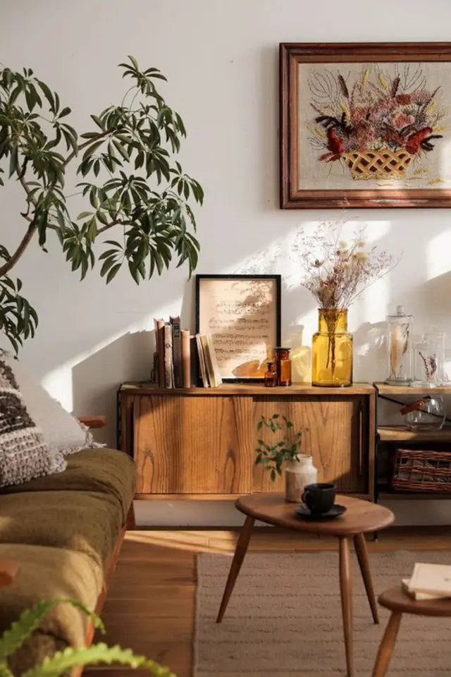 guide deco salon choix table basse ronde gigogne en bois enfilade vintage mid century modern séjour
