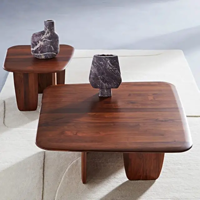 selection table basse contemporaine Table basse en noyer massif, grand modèle, Iloss